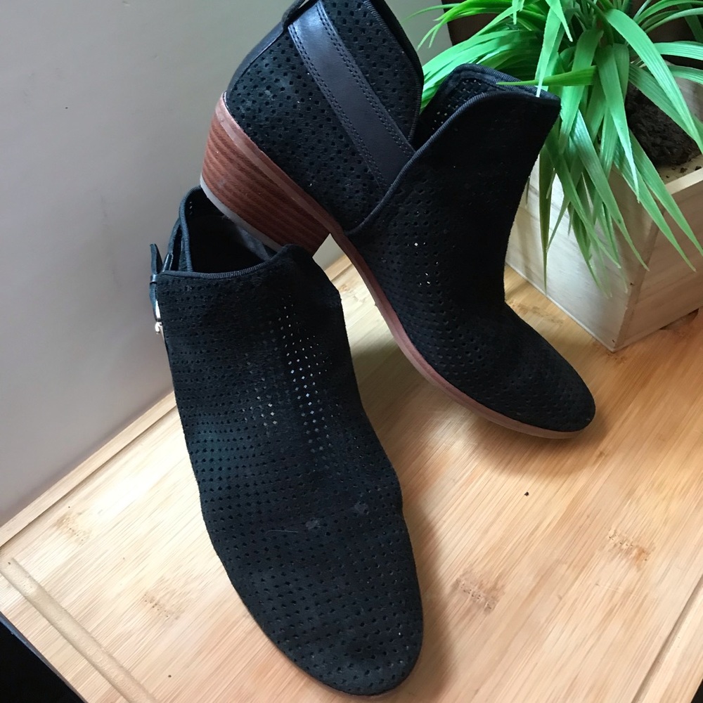 Sam Edelman Ankle Boots Black Suede Chunky Heel Women Size 7.5 - Picture 3 of 11
